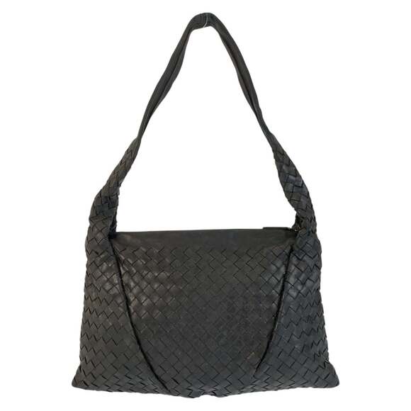 Bottega Veneta Handbags - BOTTEGA VENETA Black Leather Intrecciato Shoulder Bag